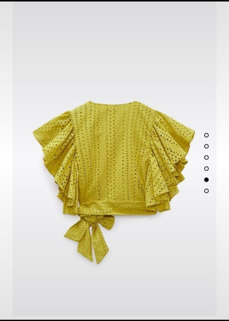 Top incrociato con ricami