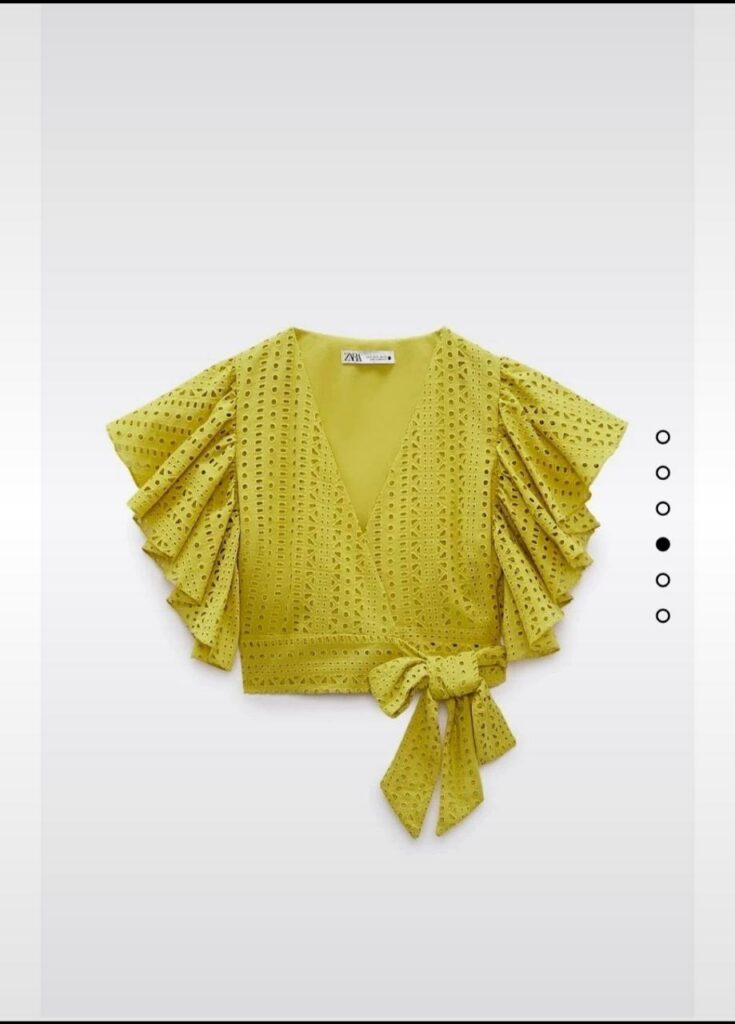 Top incrociato con ricami